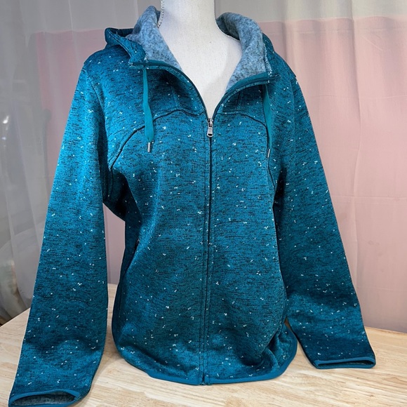 SWISS ALPS Sweater Knit Winter Teal Jacket NWT size Large - Picture 1 of 8